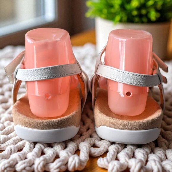 VIONIC ( 10 ) MIKAH White Leather Backstrap Sandal Pearl Detail 3-Zone Comfort - Picture 7 of 15